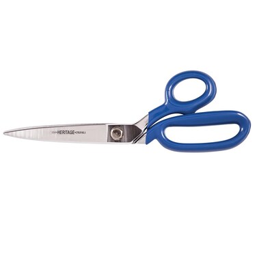 Klein Tools G210LRBLU Scissors, Bent Trimmer with Large Ring and Coating Handles, 10-Inch, Made in USA
