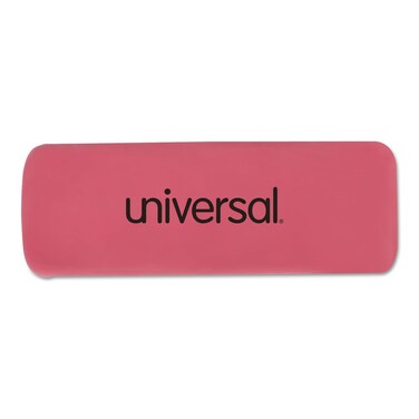 Universal UNV55120 Rectangular Bevel Block Pencil Erasers - Small, Pink (20/Pack)