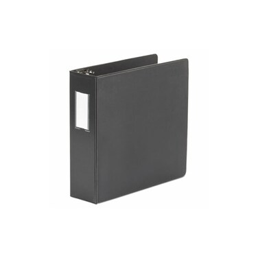 Universal UNV20791 Deluxe 3 in. Capacity Non-View D-Ring Binder with Label Holder - Black