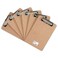 Universal Hardboard Clipboard with Low-Profile Clip, 0.5" Clip Capacity, Holds 5 x 8 Sheets, Brown, 6/Pack