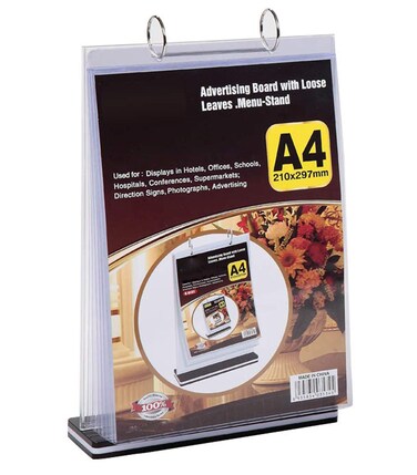 KAFENDA A4 Multi-Page flip Display Card Label Display Stand Detachable Label Business menu Folder, T-Shaped Double-Sided 8.5 x 11