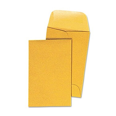 Universal 35300 Kraft Coin Envelope, 1, 2 1/4 x 3 1/2, Light Brown, 500/Box