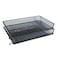 Universal UNV20012 17 in. x 10.88 in. x 2.5 in. Deluxe Mesh Stacking Side Load Tray - Legal Size, Black