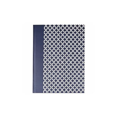 Universal UNV66351 10.25 in. x 7.63 in. 1-Subject Wide/Legal Rule Casebound Hardcover Notebook - Dark Blue/White Cover