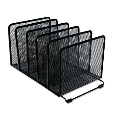 Universal UNV20001 Deluxe Mesh 5-Section Stacking Sorter - Letter to Legal Size, Black