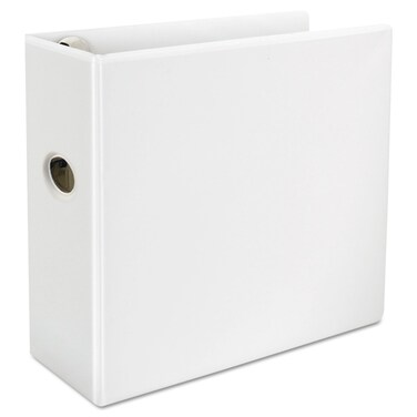 Universal UNV30756 Deluxe Easy-to-Open 5 in. Capacity 11 in. x 8.5 in. (3) D-Ring View Binder - White