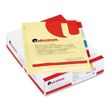 Universal UNV20830 11 in. x 8-1/2 in. Insertable Tab Index with 5 Assorted Tabs - Buff (24/Box)