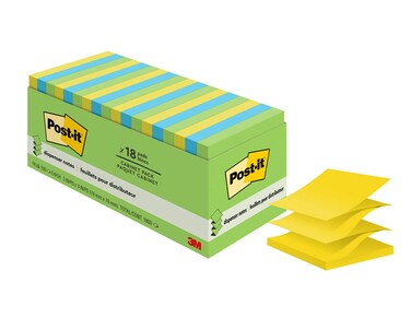Post-it Notes, 3x3 in, 18 Pads, America's #1 Favorite Sticky Notes, 100 Sheets/Pad, Floral Fantasy Collection, Bold Colors, Recyclable