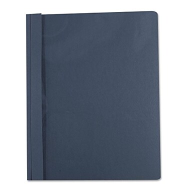 Plastic Cover Tang Clip Letter 1/2" Capacity Clear/Dark Blue 25/Box