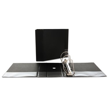 Universal UNV20714 11 in. x 8.5 in. 5 in. Capacity 3 Rings Deluxe Non-View D-Ring Binder with Label Holder - Black