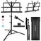 CAHAYA 2 in 1 Dual Use Extra Stable Reinforced Folding Sheet Music Stand &amp; Desktop Book Stand Lightweight Portable Adjustable with Carrying Bag, Metal Music Stand with Music Sheet Clip Holder CY0204