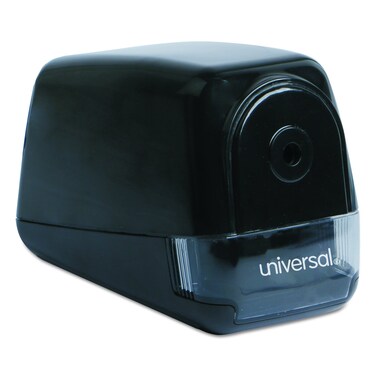 Universal UNV30010 3.13 in. x 5.75 in. x 4 in. AC-Powered Electric Pencil Sharpener - Black