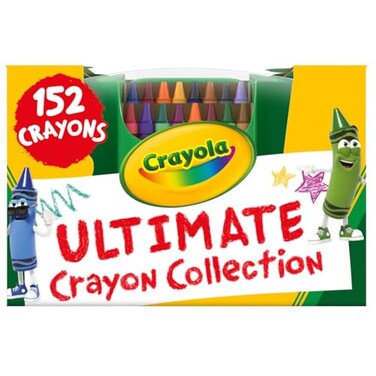 Crayola Ultimate Crayon Box Collection (152ct), Bulk Kids Crayon Caddy, Classic &amp; Glitter Colors, Coloring Book Supplies, Gift for Kids