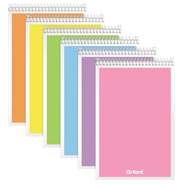 Oxford Steno Spiral Notebooks, Top Bound Steno Pads, 6x9 Inches, Gregg Ruled for Lists, White Paper, Asst. Pastel Covers, 80 Sheets, 6 Pack (1007112)