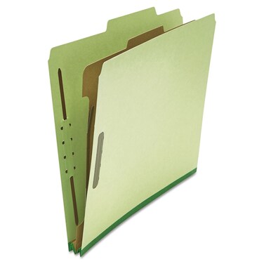 Universal UNV10251 4-Section Pressboard Classification Folder - Letter, Green (10/Box)