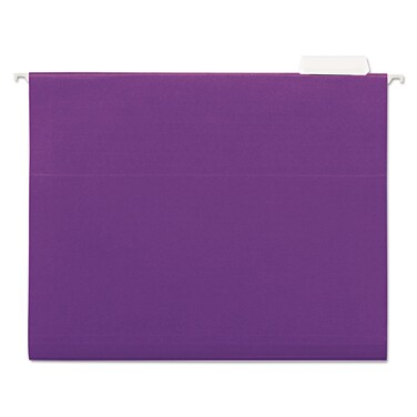 Universal UNV14120EE 1/5-Cut Tab Deluxe Bright Color Hanging File Folders - Letter Size, Violet (25/Box)