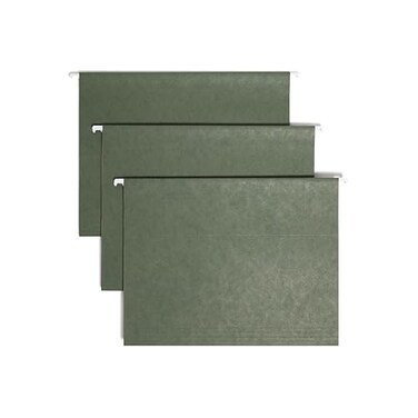 Smead Hanging File Folder with Tab, 1/5-Cut Adjustable Tab, Letter Size, Standard Green, 25 per Box (64055)