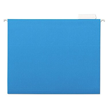 Universal 14116 Hanging File Folders, 1/5 Tab, 11 Point Stock, Letter, Blue, 25/Box
