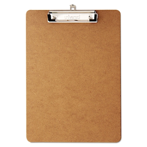 Universal UNV05562 1/2 in. Clip Capacity Hardboard Clipboard for 8.5 in. x 11 in. Sheets - Brown (6/Pack)