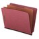 Universal Red Pressboard End Tab Classification Folders, 2" Expansion, 2 Dividers, 6 Fasteners, Letter Size, Red Exterior, 10/Box