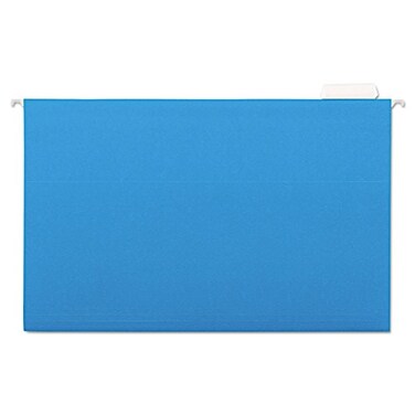 Universal 14216 Hanging File Folders, 1/5 Tab, 11 Point Stock, Legal, Blue, 25/Box