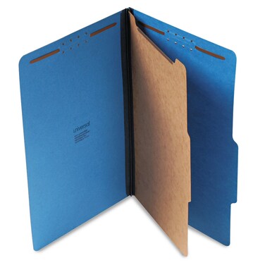 Universal UNV10211 Bright Colored Pressboard Classification Folders - Legal, Cobalt Blue (10/Box)