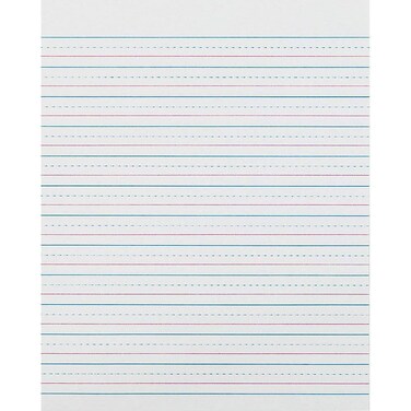 Pacon PACZP2413 Zaner-Bloser Sulphite Handwriting Paper, Dotted Midline, Grade 2, 1/2" x 1/4" x 1/4" Ruled Short, 8" x 10-1/2", 500 Sheets