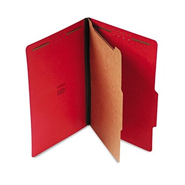 Universal UNV10213 Bright Colored Pressboard Classification Folders - Legal, Ruby Red (10/Box)