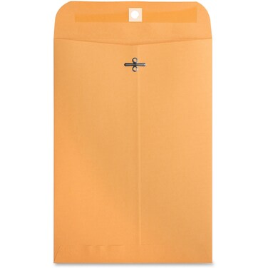 Business Source 36662 Clasp Envelopes,28 lb,7-1/2"x10-1/2",100/BX,Brown Kraft