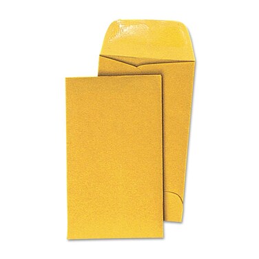 Universal UNV35303 Round Flap 3.5 in. x 6.5 in. Kraft Coin Envelopes - Light Brown (500/Box)