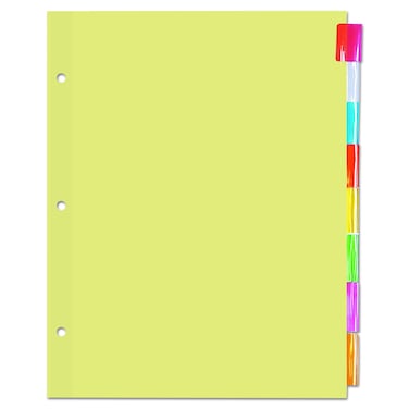 Universal UNV20840 11 in. x 8.5 in. Insertable Tab Index with 8 Assorted Tabs - Buff (24/Box)