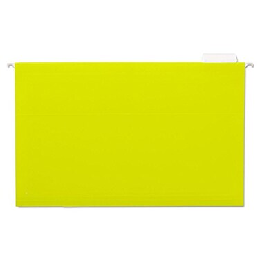 Universal 14219 Hanging File Folders, 1/5 Tab, 11 Point Stock, Legal, Yellow, 25/Box