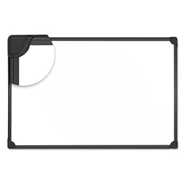 Universal 43732 Magnetic Dry Erase Board, Melamine, 24 x 18, White, Aluminum/Plastic Frame
