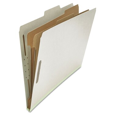 Universal 10282 Pressboard Classification Folder, Legal, Six-Section, Gray, 10/Box