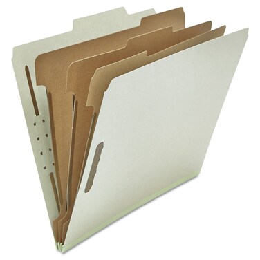 Universal 10292 Pressboard Classification Folder, Letter, Eight-Section, Gray, 10/Box
