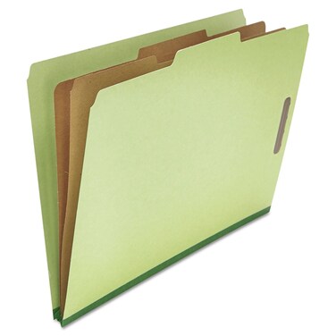 Universal 10281 Pressboard Classification Folder, Legal, Six-Section, Green, 10/Box