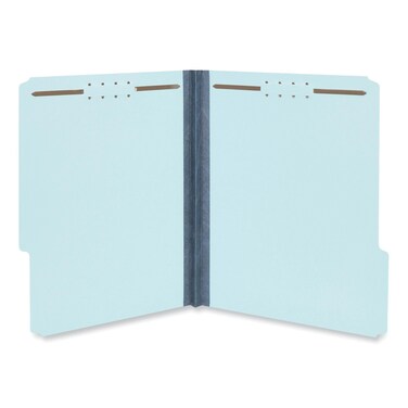 Universal UNV10415 1 in. Expansion 2 Fasteners Letter Size Top Tab Classification Folders - Light Blue Exterior (25/Box)