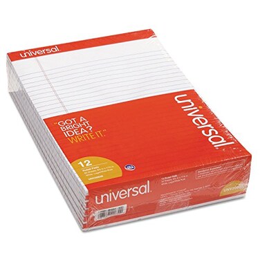 Perforated Edge Writing Pad, Legal Ruled, Letter, White, 50 Sheet, Dozen