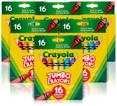 Crayola Jumbo Crayons Bulk, 6 Sets of 16 Large Crayons for Toddlers &amp; Kids, School Supplies, Gifts [Amazon Exclusive]