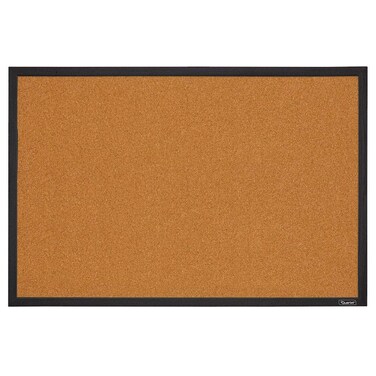 Quartet Cork Bulletin Board, Framed Corkboard, 2' x 3', Black Frame, Message Board, Vision Board (MWDB2436-BK)