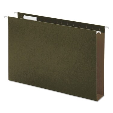 Universal UNV14152 1/5-Cut Tab Box Bottom Hanging File Folders - Legal Size, Standard Green (25/Box)