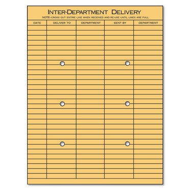 Universal 63568 Light Brown Kraft String &amp; Button Interoffice Envelope, 10 x 13, 100/Box