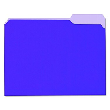 Universal Interior File Folders, 1/3-Cut Tabs: Assorted, Letter Size, 11-pt Stock, Violet, 100/Box