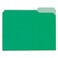 Universal UNV12302 1/3-Cut Assorted Tab Interior File Folders - Letter Size, Green (100/Box)