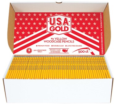 Cra-Z-Art USA Gold School Box 500ct #2HB Yellow Pencils