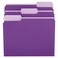 Universal One File Folders, 1/3 Cut One-Ply Top Tab, Letter, Violet/Light Violet, 100/Box