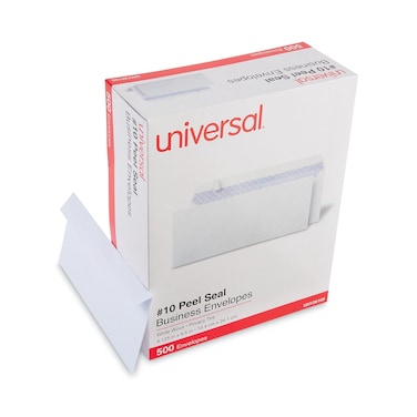 Universal UNV36105 4.25 x 9.63 in. No.10 Business White Envelope
