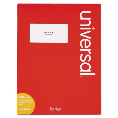 UNV80004 - Laser Printer Permanent Labels
