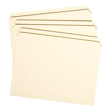 Smead File Folder, Reinforced Straight-Cut Tab (Not Undercut), Letter Size, Manila, 100 per Box (10310)