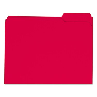 Universal UNV16163 Reinforced 1/3-Cut Assorted Top-Tab File Folders - Letter Size, Red (100/Box)
